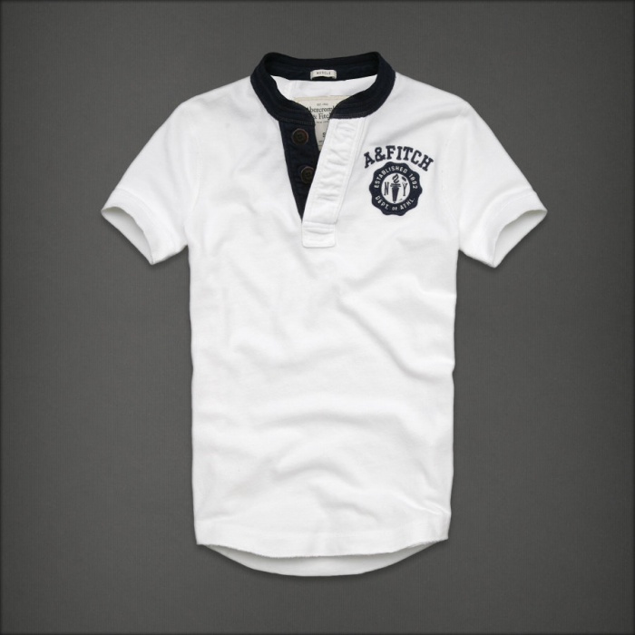 Abercrombie Fitch Hombres Ponte de pie de cuello Corto Remera AF5762